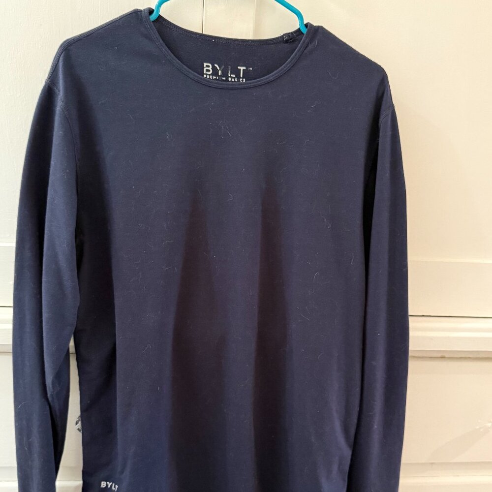 BYLT Lux Drop-Cut Blue Long Sleeve Shirt Size M
